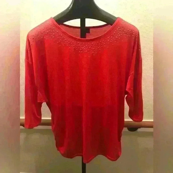 Embellished‎ Red Top - Picture 1 of 3